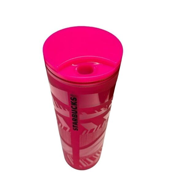 Starbucks Tumbler Cup Cold Soft Touch Sip Lid Pink - Picture 2 of 15